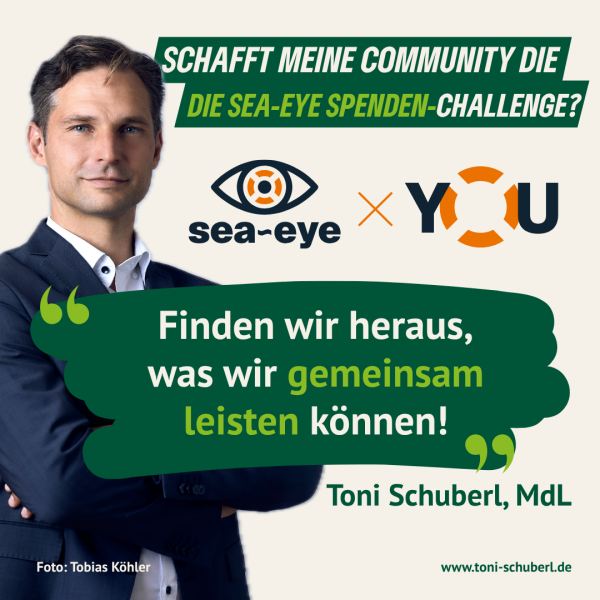 Schafft Tonis Community die Sea-Eye Spenden-Challenge?